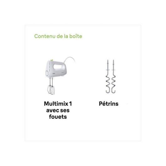 Batidora de mano Braun MultiMix 1 HM 1100 450 W 4 velocidades Turbo blanco