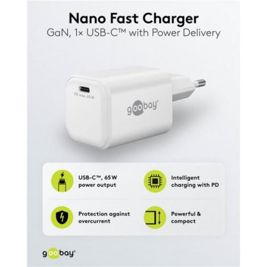 Ladegerät USB-C 65W GaN Goobay 79156 Weiß Universal