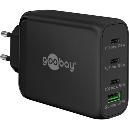 Ladegerät USB-C PD 100W 4 Ports GaN Schwarz Goobay 65555