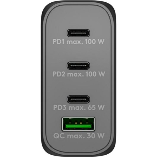 Ladegerät USB-C PD 100W 4 Ports GaN Schwarz Goobay 65555