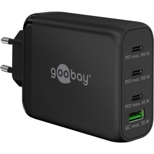 Ladegerät USB-C PD 100W 4 Ports GaN Schwarz Goobay 65555