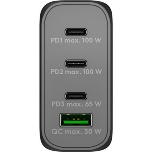 Ladegerät USB-C PD 100W 4 Ports GaN Schwarz Goobay 65555