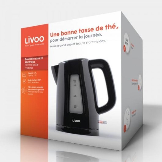 Wasserkocher Livoo DOD184N 1,7 L 2200 W Drehbare Basis 360° Schwarz