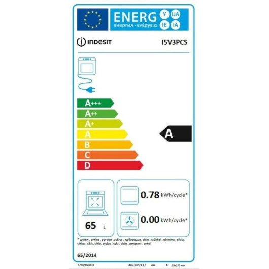 Cuisinière électrique Indesit I5V3PCS 50 cm Plaque vitrocéramique 4 zones