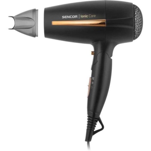 Secador de Cabelo Iónico Sencor SHD 7100BK 2000W 3 Temperaturas 2 Velocidades Cool Shot Preto