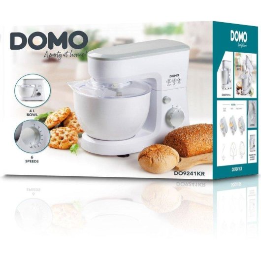 Batidora de pie Domo DO9241KR 600 W 4 L Blanco Sistema Planetario 6 Velocidades