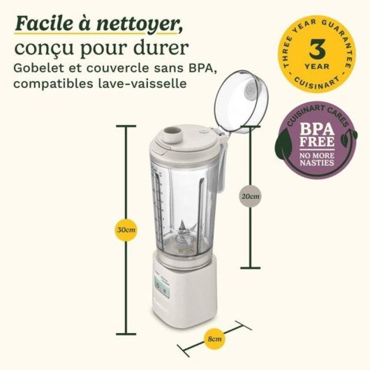 Batidora Personal Portátil Cuisinart Blast&Go PBL100E 500 ml 120 W USB Blanca