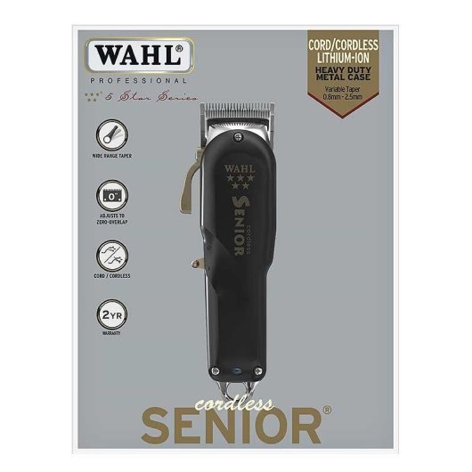 Cortapelos Profesional Wahl Cordless Senior Inalámbrico 80min 3 Peines Corte Preciso