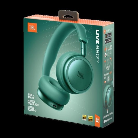 Auriculares JBL Live 680NC sans fil Bluetooth avec réduction de bruit, micro et vert