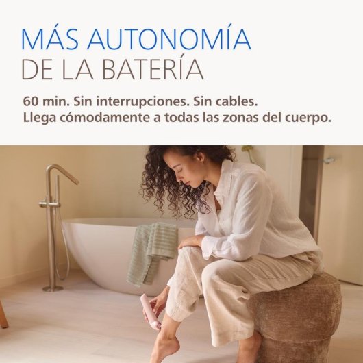 Depiladora Eléctrica Philips Serie 9000 BRE718/00 Inalámbrica 2 Ajustes 6 Cabezales Seco y Húmedo Carga Rápida