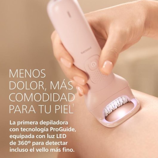 Depiladora Eléctrica Philips Serie 9000 BRE718/00 Inalámbrica 2 Ajustes 6 Cabezales Seco y Húmedo Carga Rápida