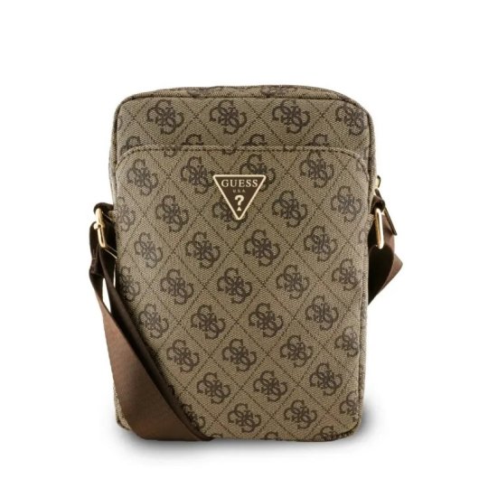 Bandoulière pour tablette Guess 10 pouces polypiel logo triangle marron