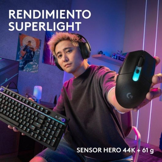 Souris Logitech G305 X SUPERLIGHT sans fil 44000 DPI noire RGB LIGHTSYNC