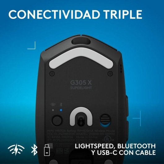 Souris Logitech G305 X SUPERLIGHT sans fil 44000 DPI noire RGB LIGHTSYNC