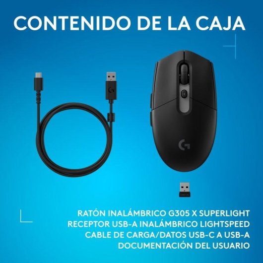 Souris Logitech G305 X SUPERLIGHT sans fil 44000 DPI noire RGB LIGHTSYNC
