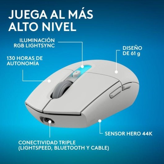 Maus Logitech G305 X SUPERLIGHT Kabellos 44000 DPI Bluetooth Weiß RGB