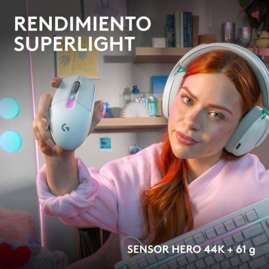 Maus Logitech G305 X SUPERLIGHT Kabellos 44000 DPI Bluetooth Weiß RGB
