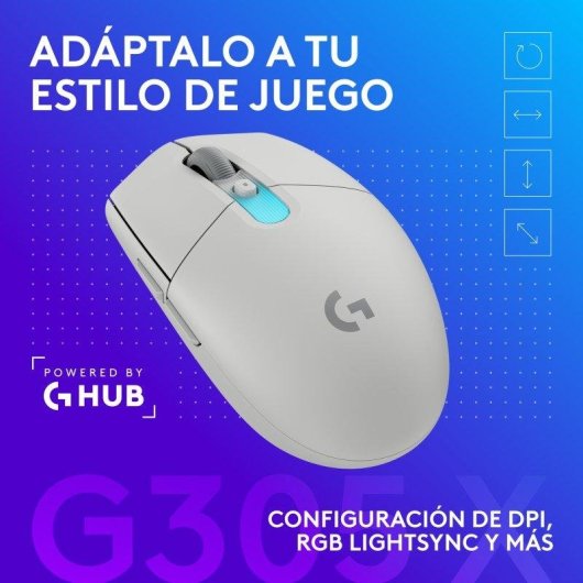 Maus Logitech G305 X SUPERLIGHT Kabellos 44000 DPI Bluetooth Weiß RGB