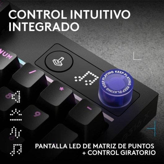 Clavier Logitech G316 X 98 compact mécanique hot-swap avec écran LED et RGB LIGHTSYNC USA