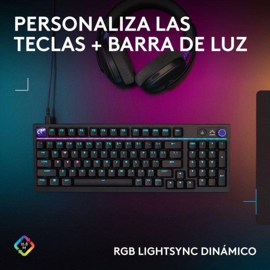 Clavier Logitech G316 X 98 compact mécanique hot-swap avec écran LED et RGB LIGHTSYNC USA