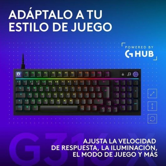 Clavier Logitech G316 X 98 compact mécanique hot-swap avec écran LED et RGB LIGHTSYNC USA