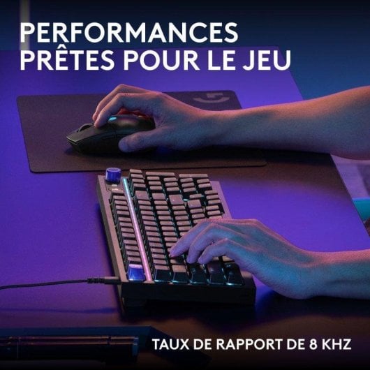 Clavier Logitech G316 X 98 mécanique hot-swap avec écran LED et RGB LIGHTSYNC Français