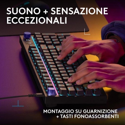 Tastiera Logitech G316 X meccanica hot-swap compatta 98% con schermo LED e RGB LIGHTSYNC Italiano