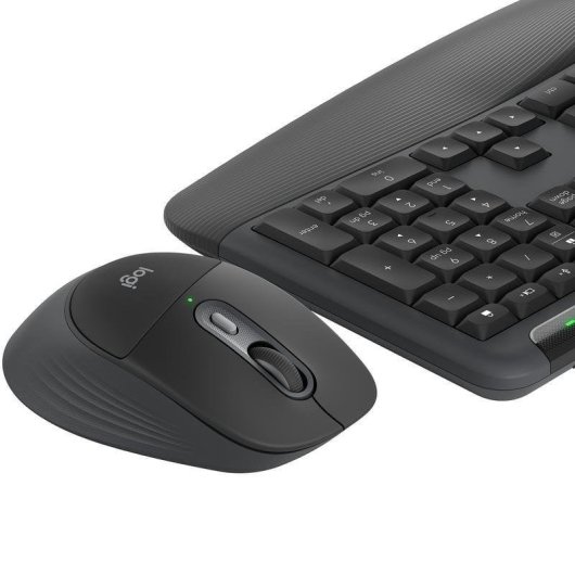 Teclado Logitech Signature Comfort Plus MK880 Bluetooth inalámbrico con combo ratón AZERTY FR grafito
