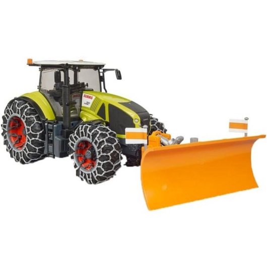 Tractor BRUDER Claas Axion 950 con Cadenas para Nieve y Pala Quitanieves