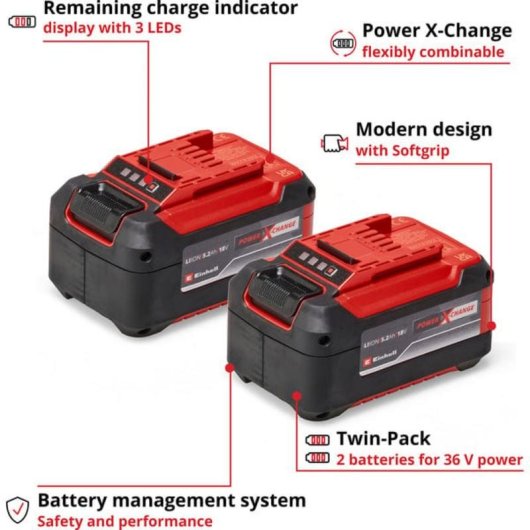 Batería Einhell PXC-Twinpack 18V 5,2 Ah 2 piezas