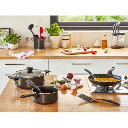 Allzweckpfanne Tefal B55504 24 cm Schwarz Antihaftbeschichtung Titan