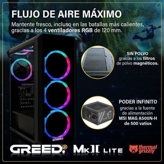 PC fisso GREED Mk2 Lite AMD Ryzen 5 4600G 32GB 512GB SSD Vega 7 Windows 11 Pro