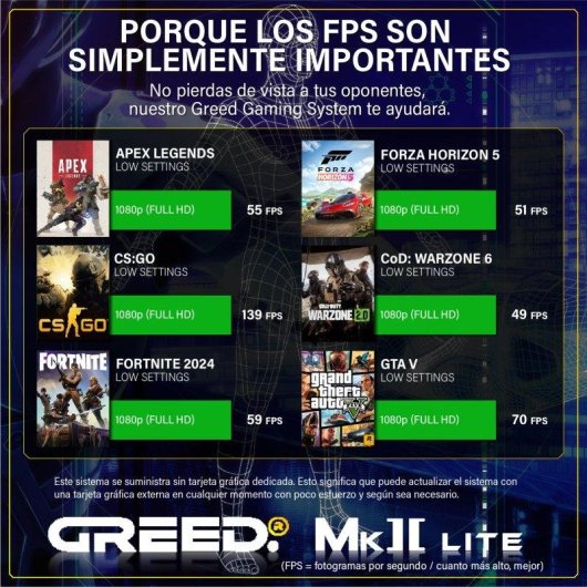 PC fisso GREED Mk2 Lite AMD Ryzen 5 4600G 32GB 512GB SSD Vega 7 Windows 11 Pro