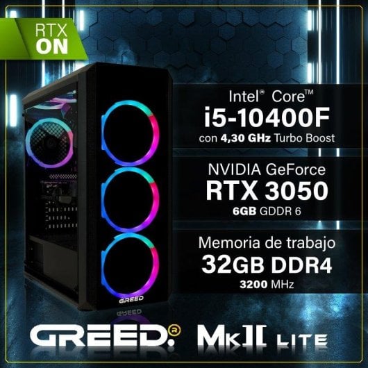 PC fisso GREED Mk2 Lite Intel Core i5-10400F 32GB 512GB SSD RTX 3050 Windows 11 Pro
