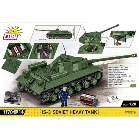 COBI World War II IS-3 Soviet Heavy Tank COBI-2590 1170 Teile