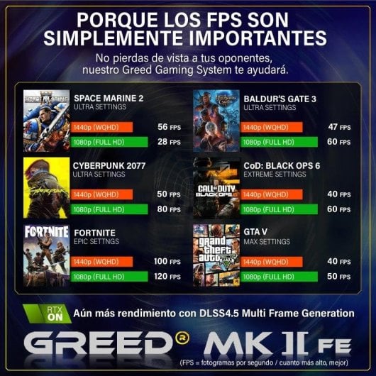 PC fisso GREED MK2 AMD Ryzen 5 5500 32GB 512GB SSD RTX 5050 8GB Windows 11 Pro
