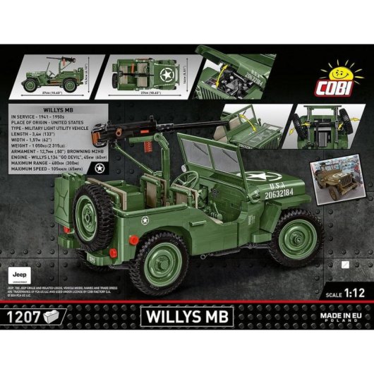 COBI World War II Willys MB COBI-2805 1207 pièces