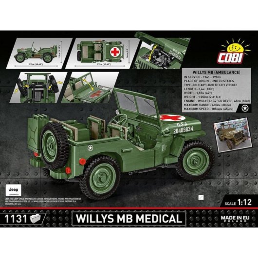 COBI Willys MB Medical COBI-2806 1131 Teile