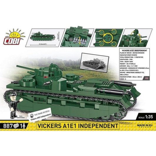 COBI Kollektion Panzer Vickers A1E1 Independent COBI-2990 887 Teile