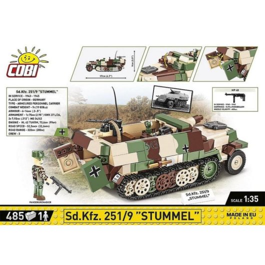 COBI World War II Sd.Kfz.251 Stummel COBI-2283 485 Teile