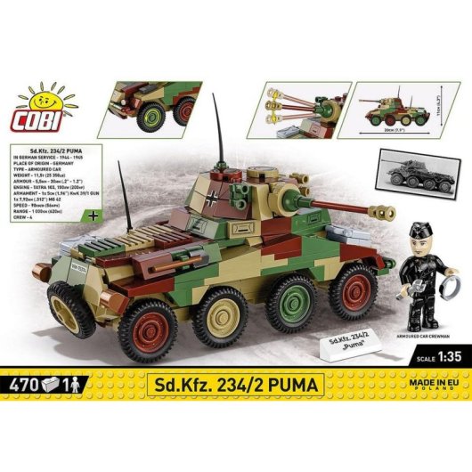 COBI World War II Sd.Kfz. 234/2 Puma COBI-2287 470 pièces