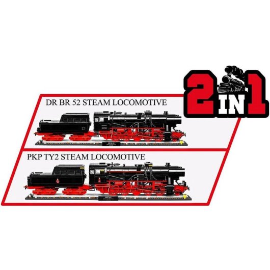 COBI Colección Histórica Locomotora de vapor DR BR 52 COBI-6287 2747 piezas