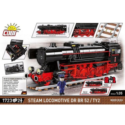 COBI Trains Dampflokomotive DR BR 52/TY2 COBI-6283 1723 Teile