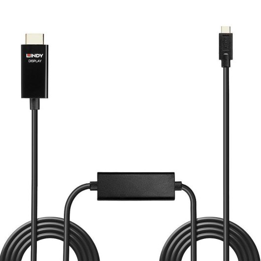 Cable Adaptador USB Tipo C a HDMI 10 m Lindy 43317 Negro