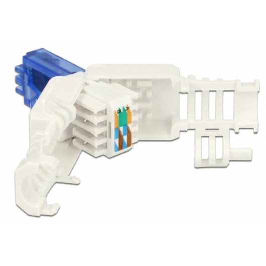 Anschluss RJ-45 DeLOCK 86417 Cat6a U/UTP Blau und Weiß