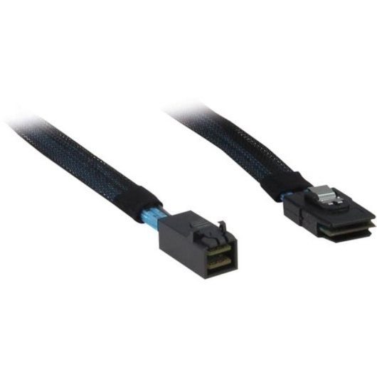 Cable Inter-Tech SFF 8643 à SFF 8087 0,75 m Macho/Macho Noir/Bleu