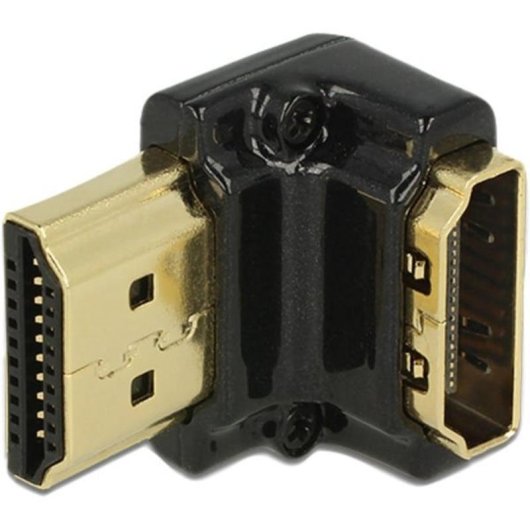 Adaptador HDMI 90° DeLOCK Macho/Fêmea Preto