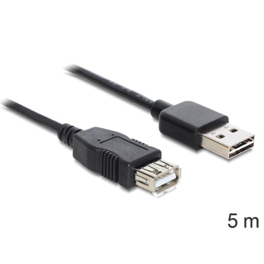 Cable USB Delock EASY-USB 2.0-A 5m negro