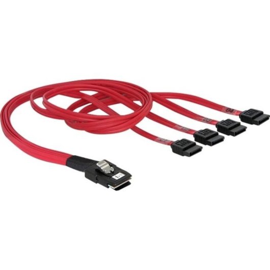 Câble mini SAS 36pin vers 4x SATA, 0,5 m, Rouge