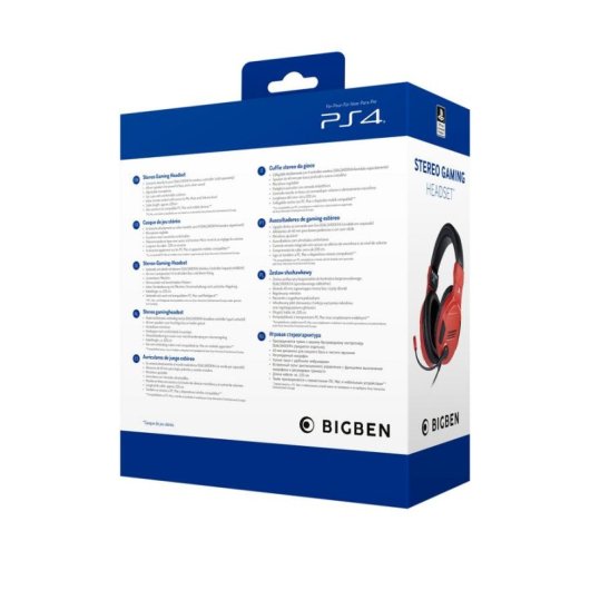 Nacon Offizielles PlayStation Kabelgebundenes Headset 40mm Verstellbares Mikro Rot